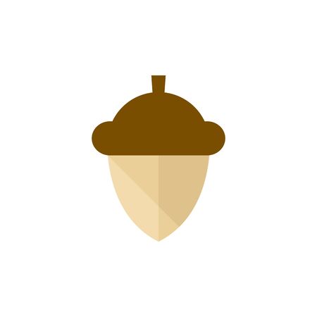 Acorn seed icon in flat color style. Autumn fall natureのイラスト素材