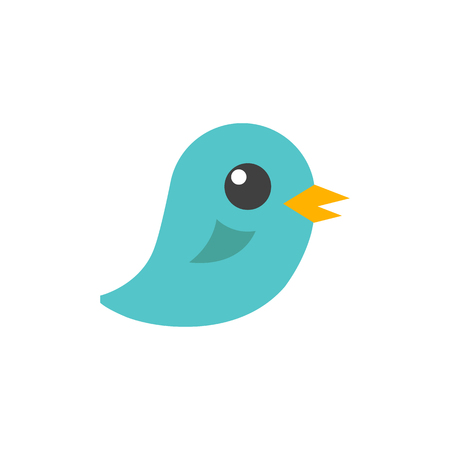 Bird icon in flat color style. Tweet social media networking promotion chirpsのイラスト素材
