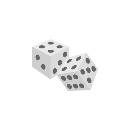 Dice icon in flat color style. Leisure game gambling playing chance opportunityのイラスト素材