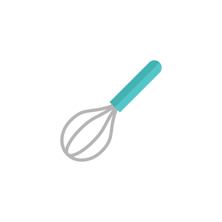 Eggbeater icon in flat color style. Cooking baking food cake kitchenware utensilのイラスト素材