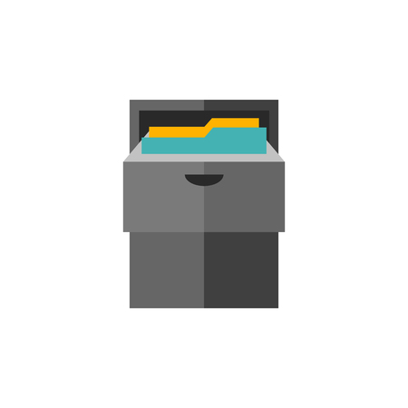 Office cabinet icon in flat color style. Files document informationのイラスト素材