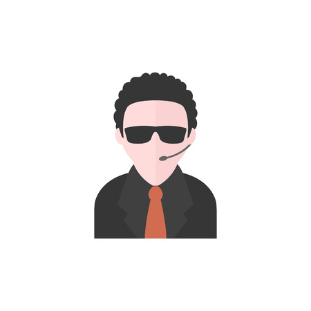 Businessman icon in flat color style. Business office financeのイラスト素材