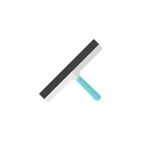 Glass scraper icon in flat color style. Household industrial cleaner officeのイラスト素材