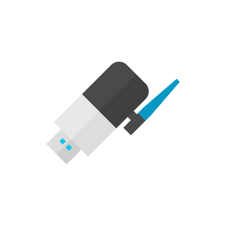 Wireless receiver icon in flat color style. Internet connection router signalのイラスト素材