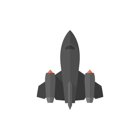 Stealth bomber  icon in flat color style. Aircraft military attack avionics anti radarのイラスト素材