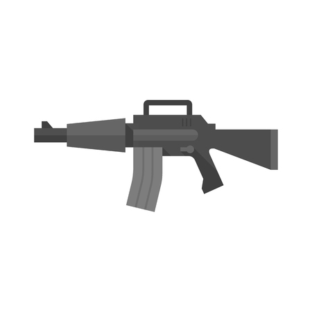 Assault riffle icon in flat color style. Military army automatic police justice crime trigger protectionのイラスト素材