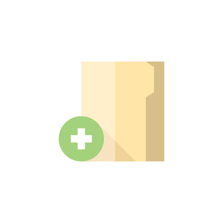 Folder icon in flat color style. Computer office files binder addのイラスト素材