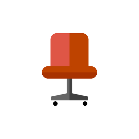 Office chair icon in flat color style. Business supply furniture comfort workのイラスト素材