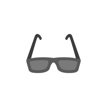 Eyeglasses icon in flat color style. Seeing device transparent myopia elderのイラスト素材