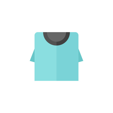 Folded shirt icon in flat color style. Laundry cleaning fragrance flowerのイラスト素材