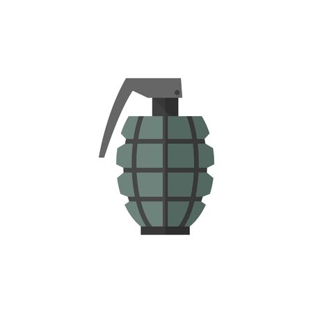 Grenade icon in flat color style. Military army explosive fragmented attack throwのイラスト素材