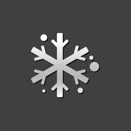 Snowflakes icon in metallic grey color style. Winter snow Decemberのイラスト素材
