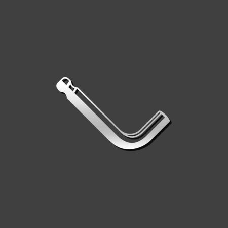Allen key icon in metallic grey color style. Repair maintenance toolのイラスト素材