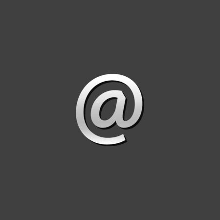 Email icon in metallic grey color style. Message open envelopeのイラスト素材