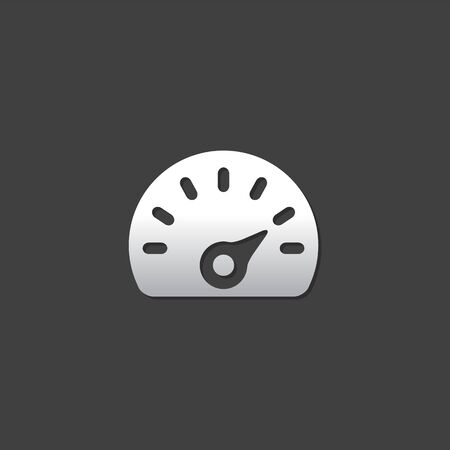 Dashboard icon in metallic grey color style. Control panel odometer speedometerのイラスト素材
