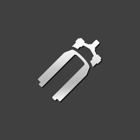 Bicycle suspension fork icon in metallic grey color style. Transportation sport cycling spare partsのイラスト素材
