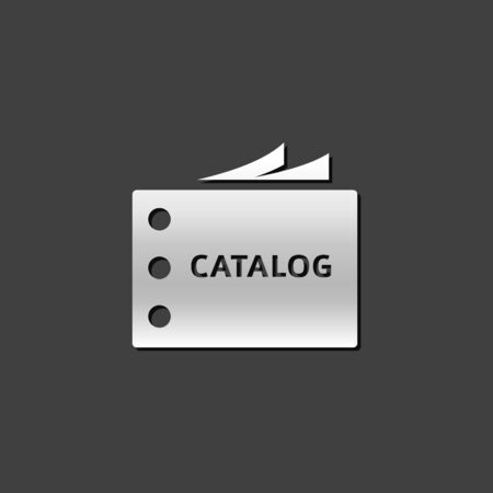 Catalog icon in metallic grey color style.のイラスト素材