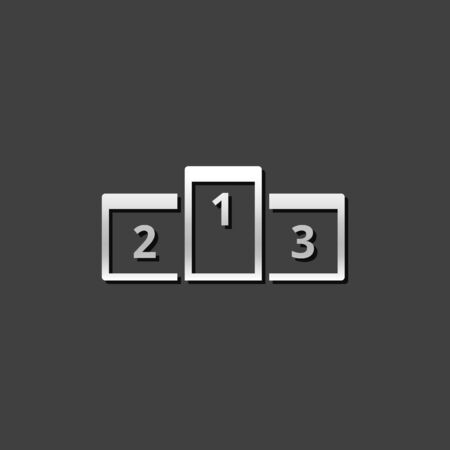 Sport podium icon in metallic grey color style. Winner champion athleticのイラスト素材