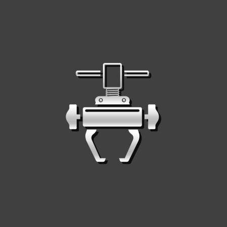 Bicycle tool icon in metallic grey color style. Transportation sport cycling repairのイラスト素材