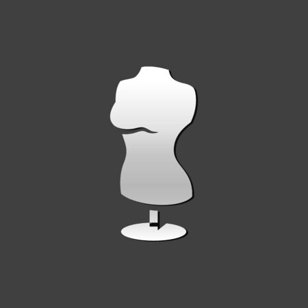 Mannequin icon in metallic grey color style.Tailor dressmaker fashionのイラスト素材