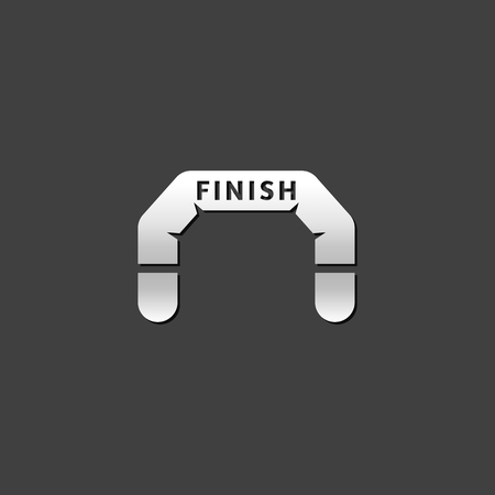 Finish line icon in metallic grey color style. Air tube inflatableのイラスト素材