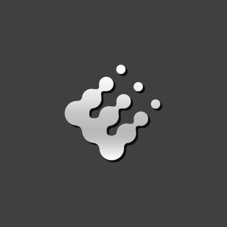 Printing raster dots icon in metallic grey color style. Print color density conceptのイラスト素材