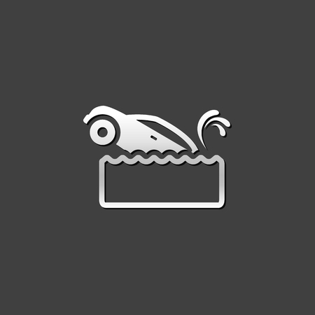 Drowned car icon in metallic grey color style. Automotive accident floodのイラスト素材