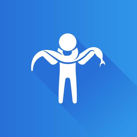 Man holding snake icon in Metro user interface color style. Zoo posing photoのイラスト素材