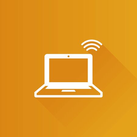 Laptop computer icon in Metro user interface color style. Electronic digital displayのイラスト素材