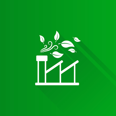 Green factory icon in Metro user interface color style. Industrial environment friendlyのイラスト素材