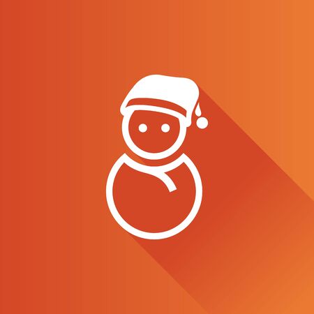Snowman icon in Metro user interface color style. Snow winter Decemberのイラスト素材