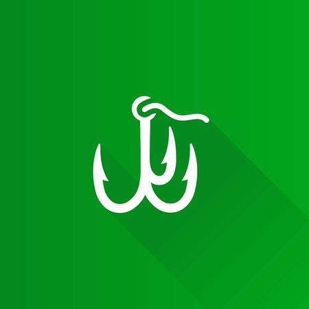 Fishing hook icon in Metro user interface color style. Sport leisure water fishermanのイラスト素材