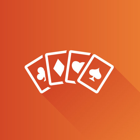 Playing cards icon in Metro user interface color style. Game gambling leisure