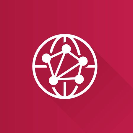 Network icon in Metro user interface color style. Communication global businessのイラスト素材