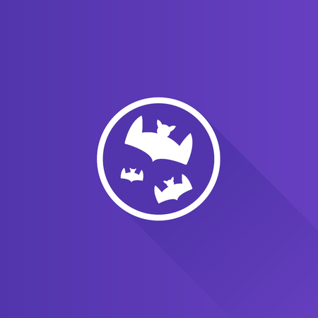 Bats and moon icon in Metro user interface color style. Animal season Halloweenのイラスト素材
