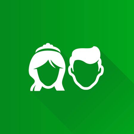 Bride and groom icon in Metro user interface color style. Married couple newlywedのイラスト素材