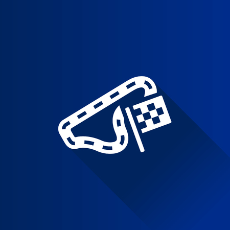 Race circuit icon in Metro user interface color style. Sport transportation driving laneのイラスト素材