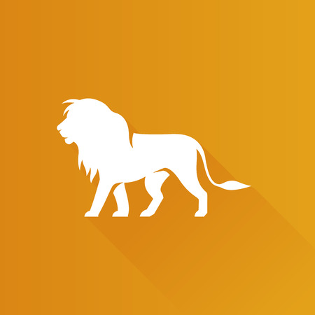 Lion icon in Metro user interface color style. mammal carnivore zooのイラスト素材