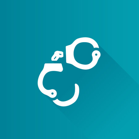 Handcuff icon in Metro user interface color style. Justice police equipmentのイラスト素材