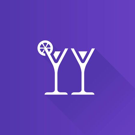 Wine icon in Metro user interface color style. Drink romantic coupleのイラスト素材