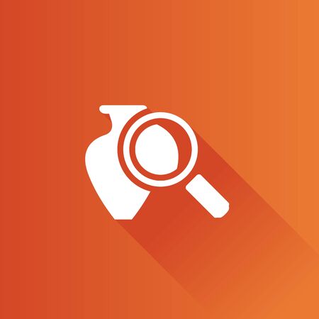 Vase and magnifier icon in Metro user interface color style. Business auction biddingのイラスト素材