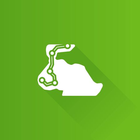 Rally route map icon in Metro user interface color style. Extreme transportation sportのイラスト素材