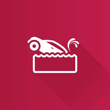 Drowned car icon in Metro user interface color style. Automotive accident floodのイラスト素材