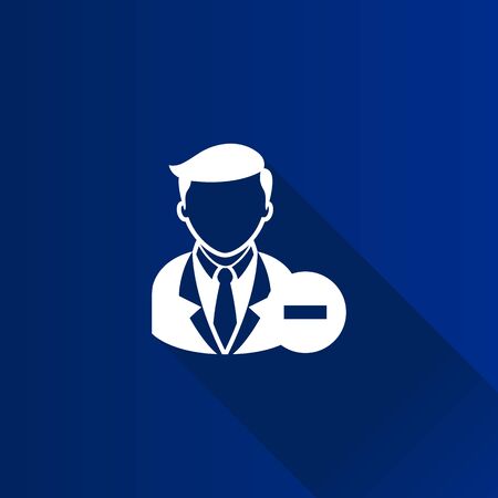 Businessman with minus sign icon in Metro user interface color style. Business, team, removeのイラスト素材