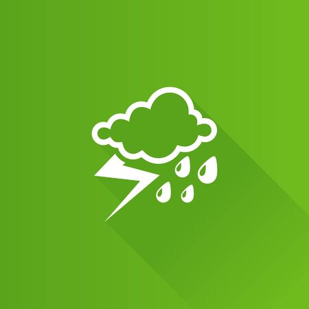Weather overcast storm icon in Metro user interface color style. Nature forecast thunderのイラスト素材
