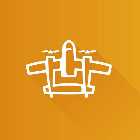 Vintage airplane icon in Metro user interface color style. Double propeller bomberのイラスト素材