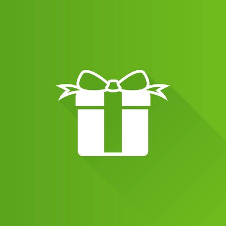 Gift box icon in Metro user interface color style. Present birthday Christmas holidayのイラスト素材