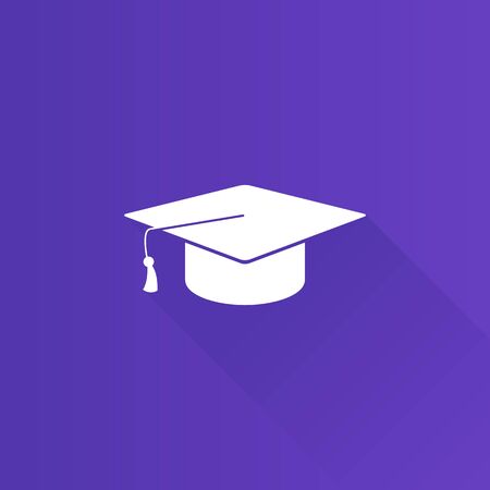 Graduation hat icon in Metro user interface color style. Education college studentのイラスト素材