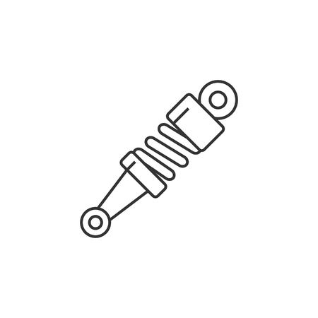 Shock absorber icon in thin outline style. Transportation motorcycle bike parts pressure mechanicalのイラスト素材