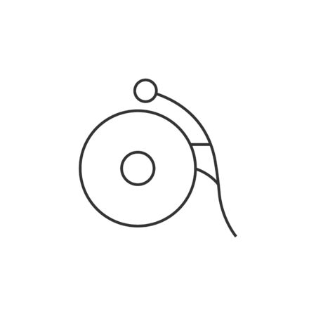 Bicycle bell icon in thin outline style. Transportation sport cycling ride ring sign soundのイラスト素材